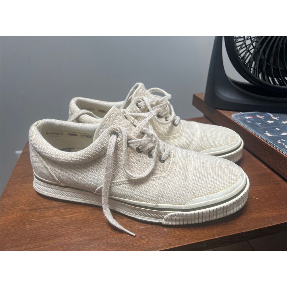 Tommy Bahama L'Atitude Men's US 10 Canvas Beige Casual Lace-Up Shoes